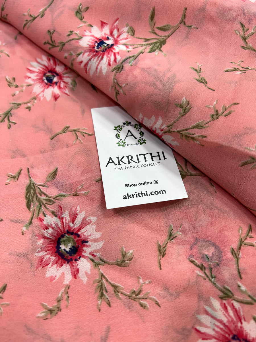 Floral printed georgette fabric 56 inches width