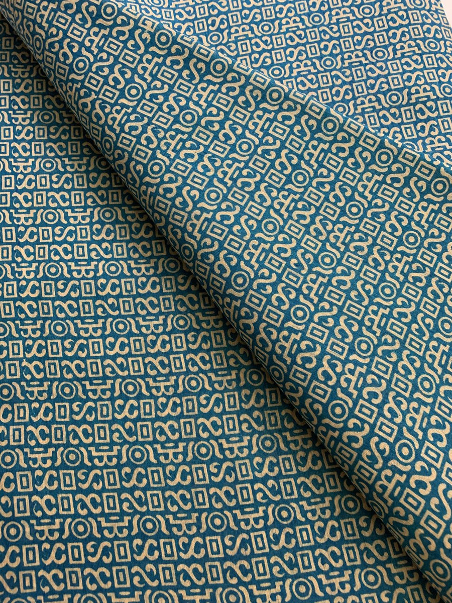 HANDLOOM PRINTED PURE MUNGA SILK KURTA FABRIC