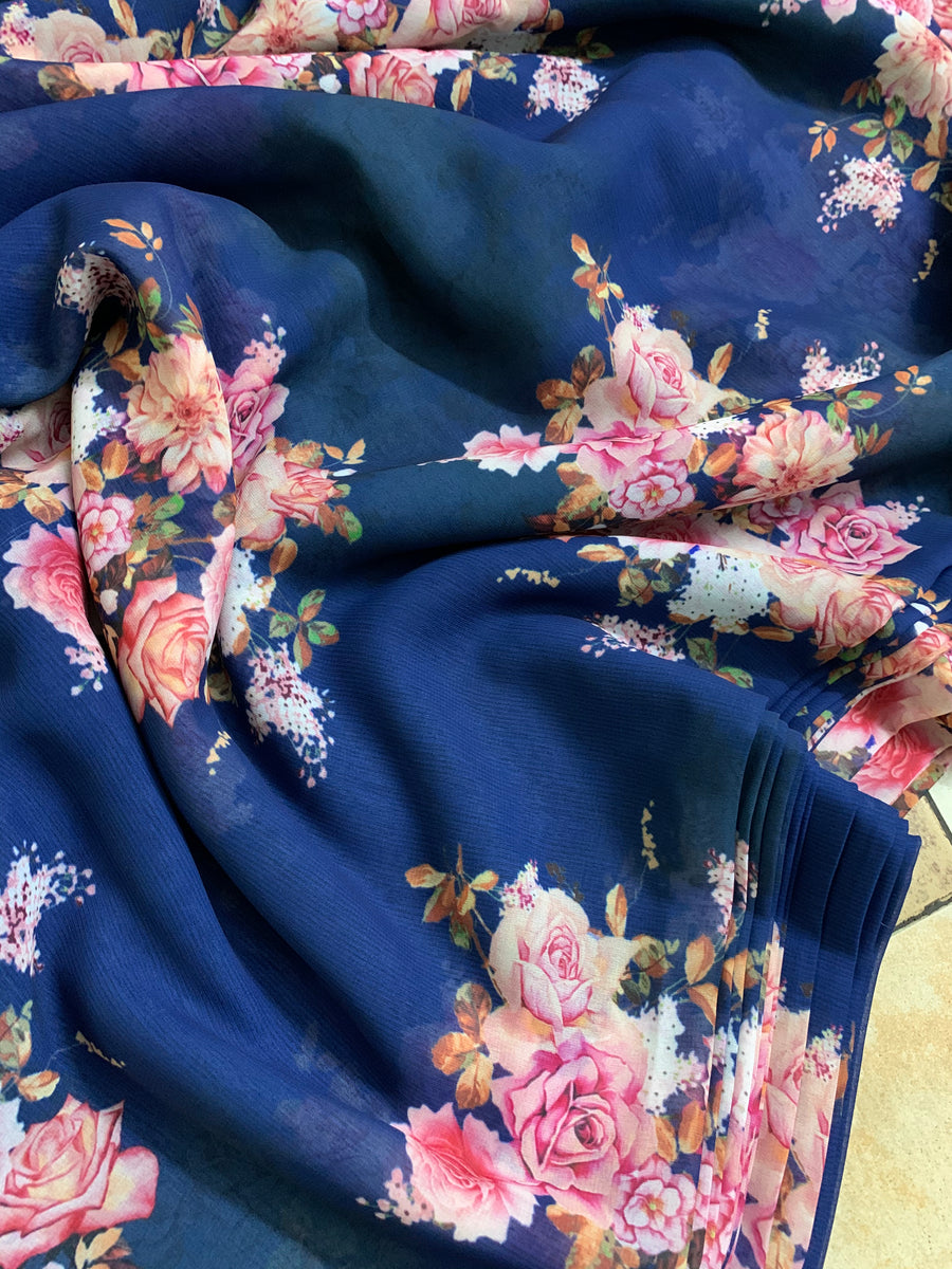 Digital floral Printed georgette fabric