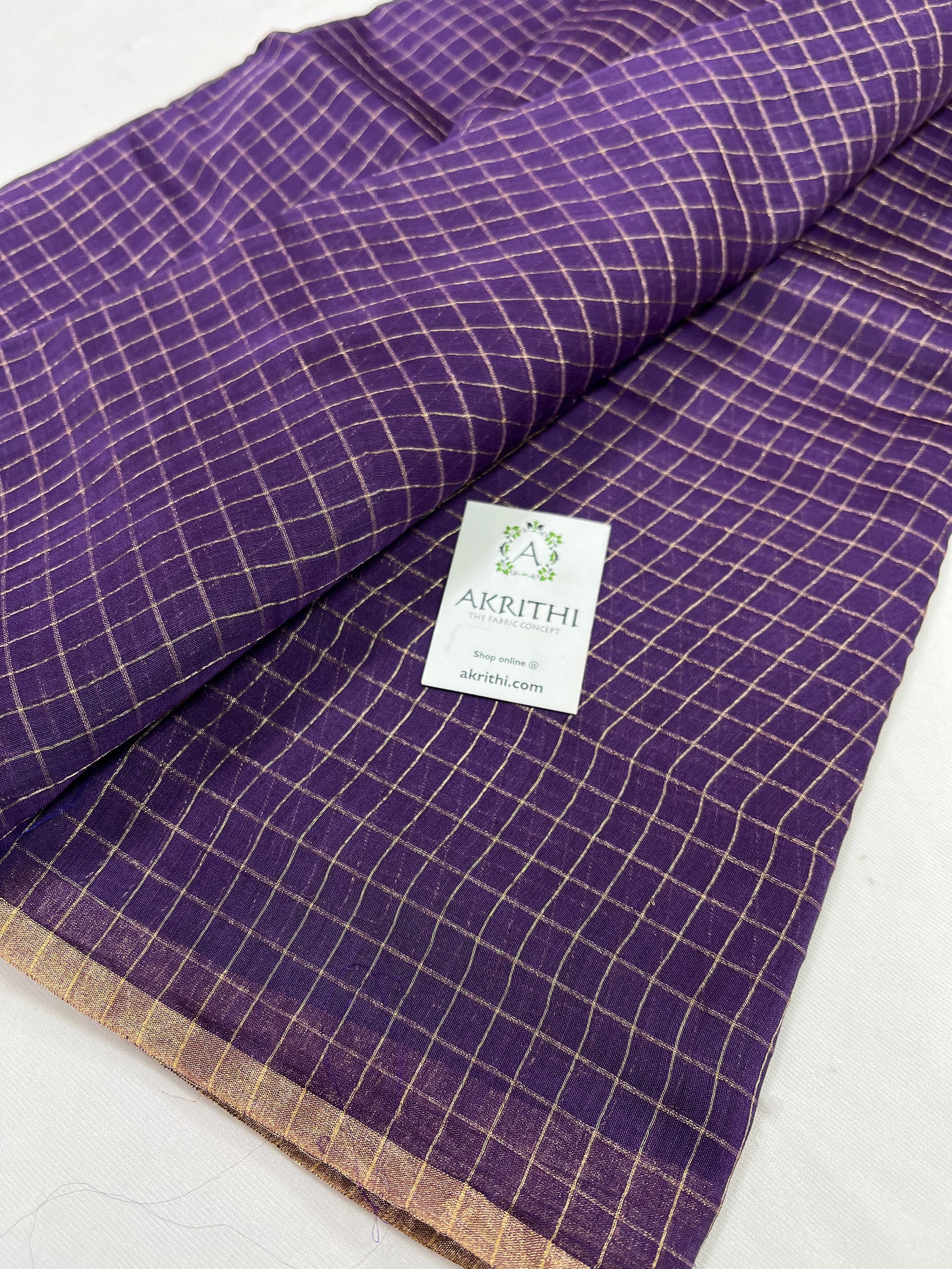 Pure chanderi checks saree