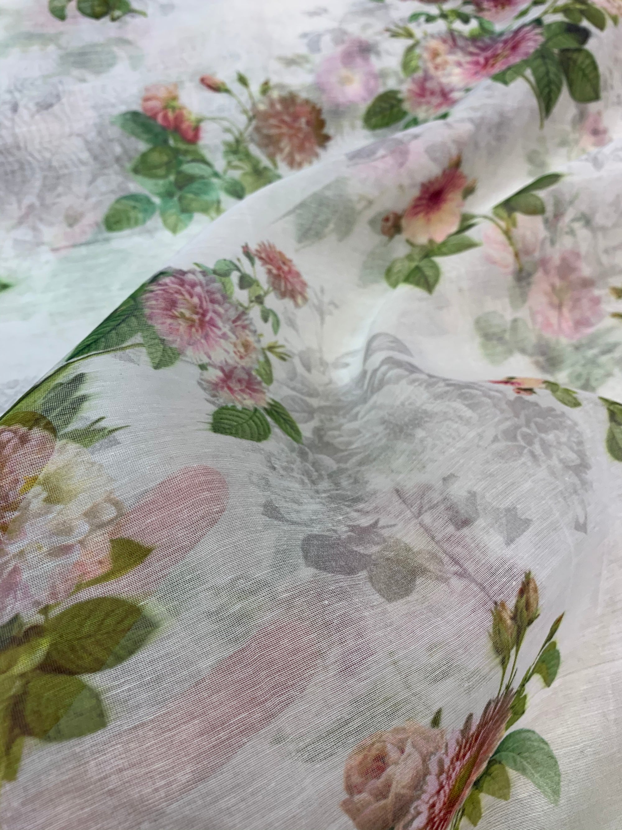Floral Printed Pure silk cotton fabric
