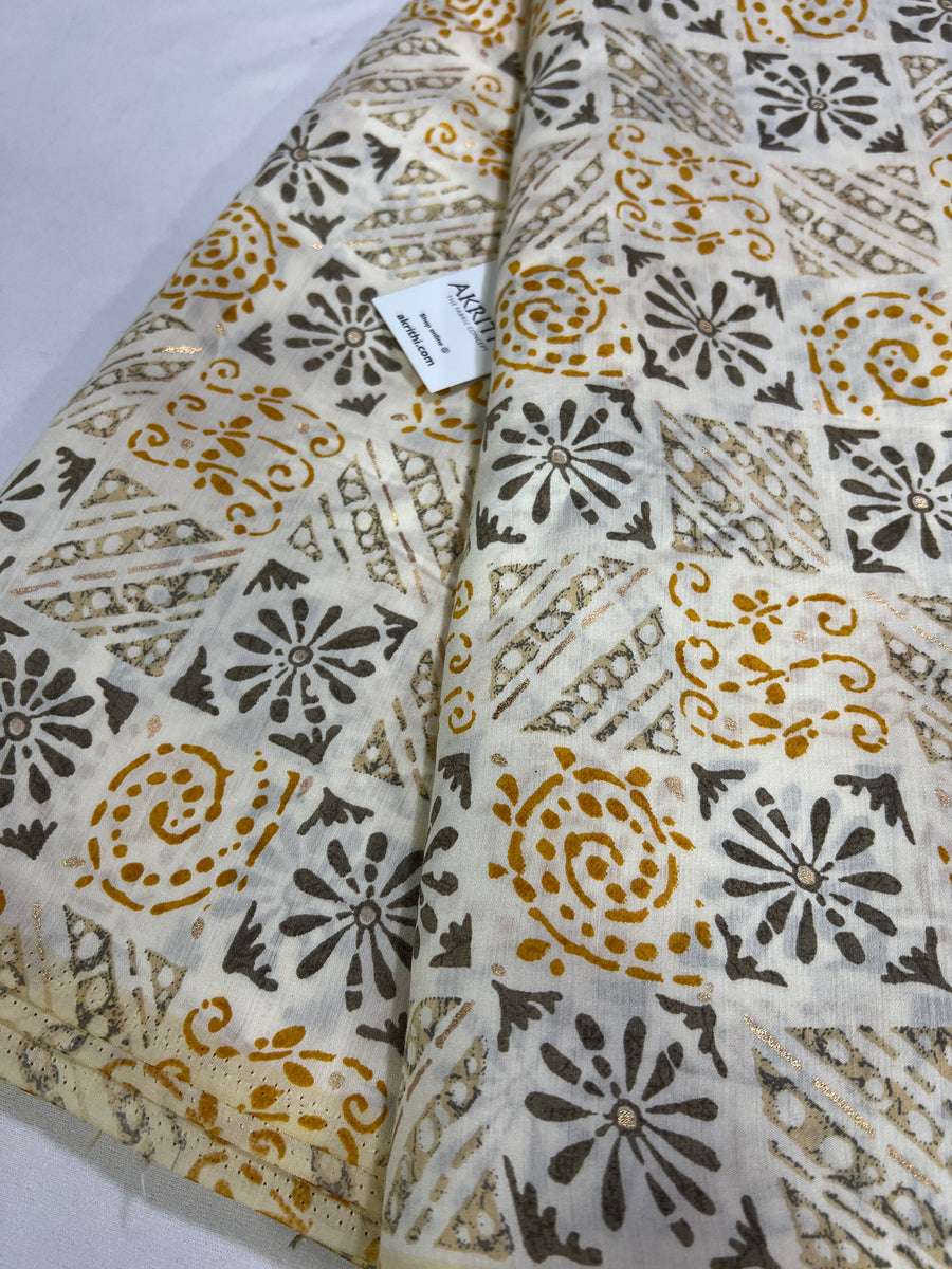 Printed silk fabric