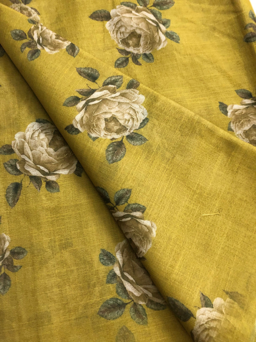 Floral Printed Linen fabric