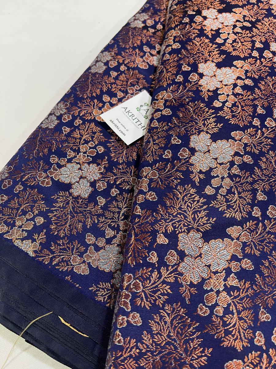 Banarasi brocade fabric with copper zari