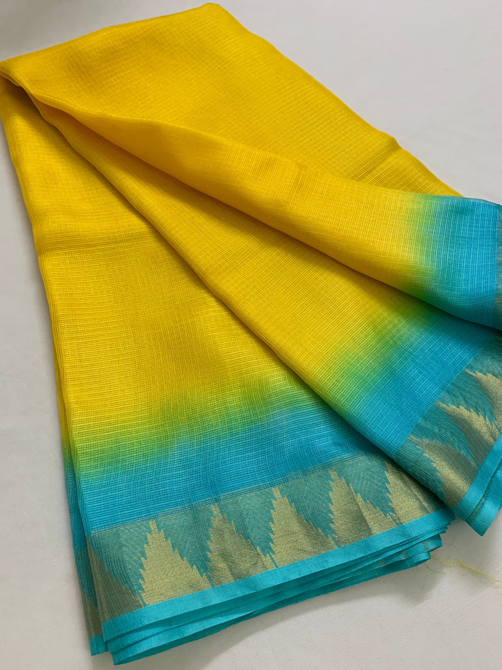 Pure kota silk saree with temple border