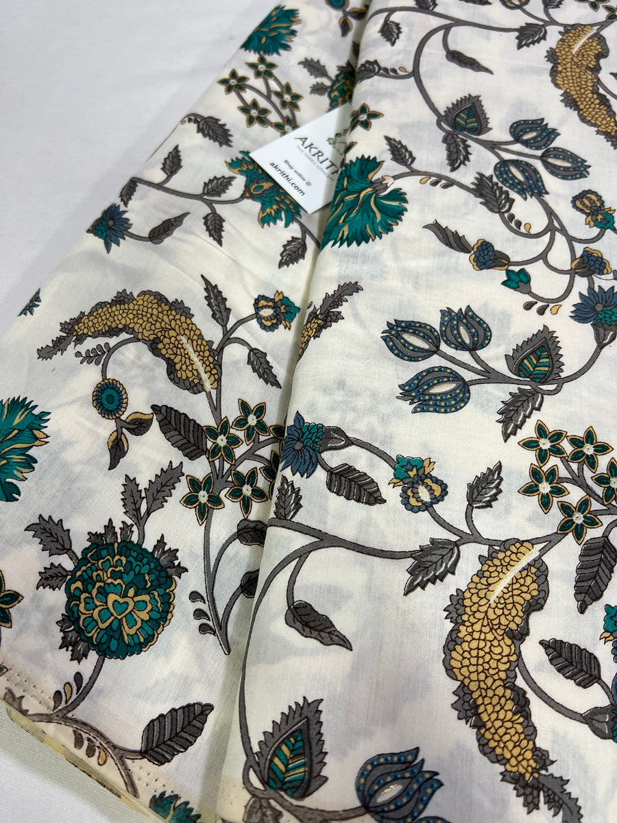 Printed silk fabric