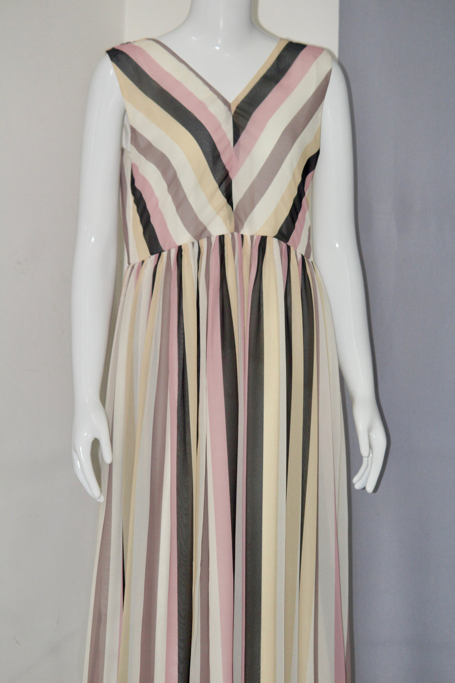 Striped georgette dress