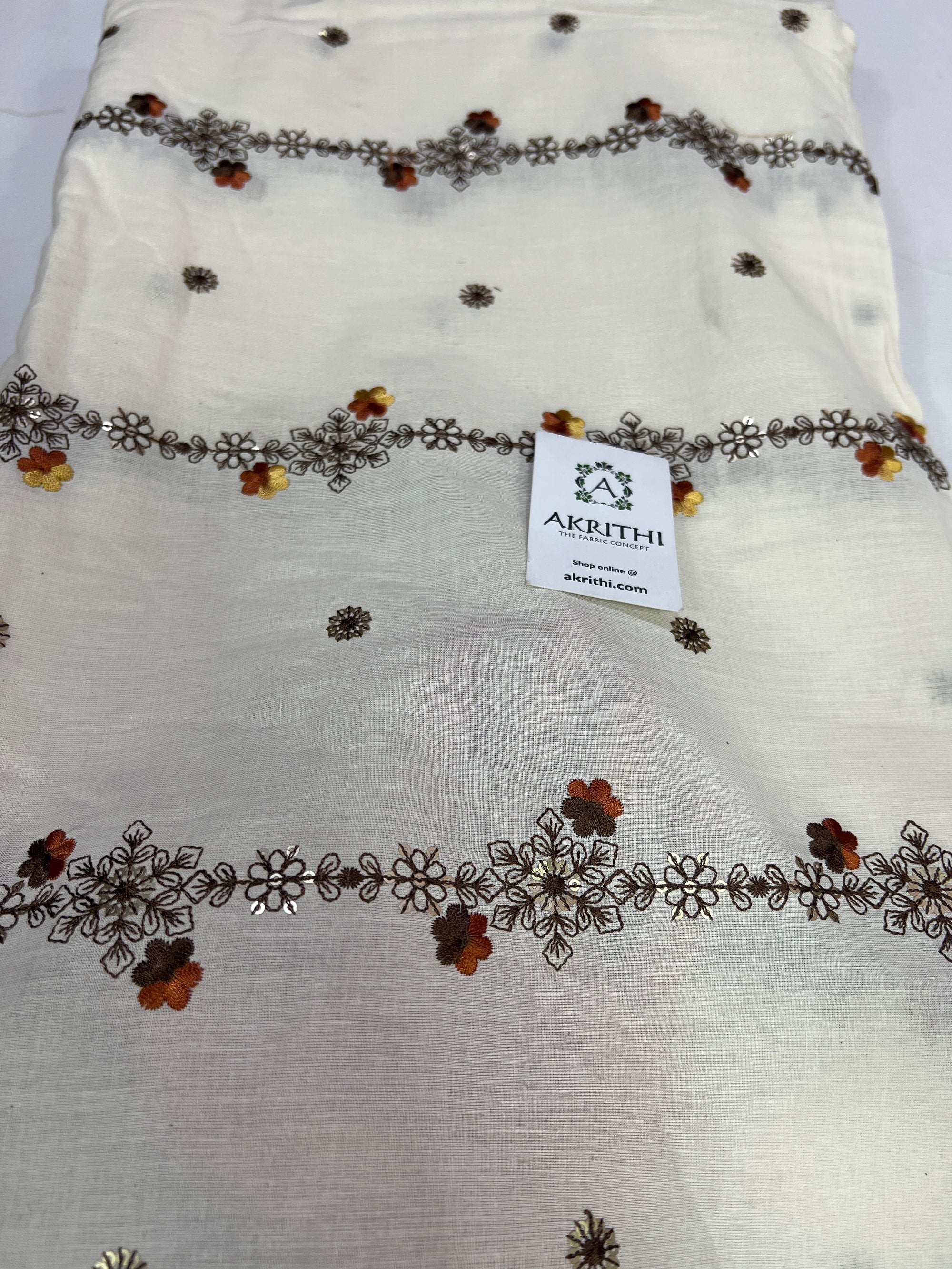 Pure cotton embroidered fabric