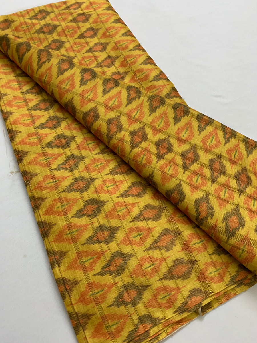 Ikat Printed semi silk fabric