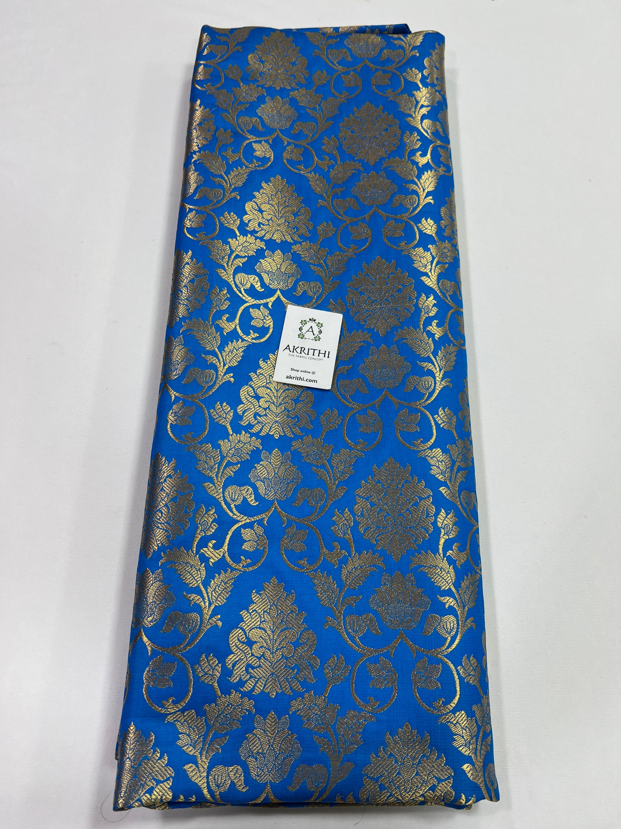 Banarasi brocade fabric blue
