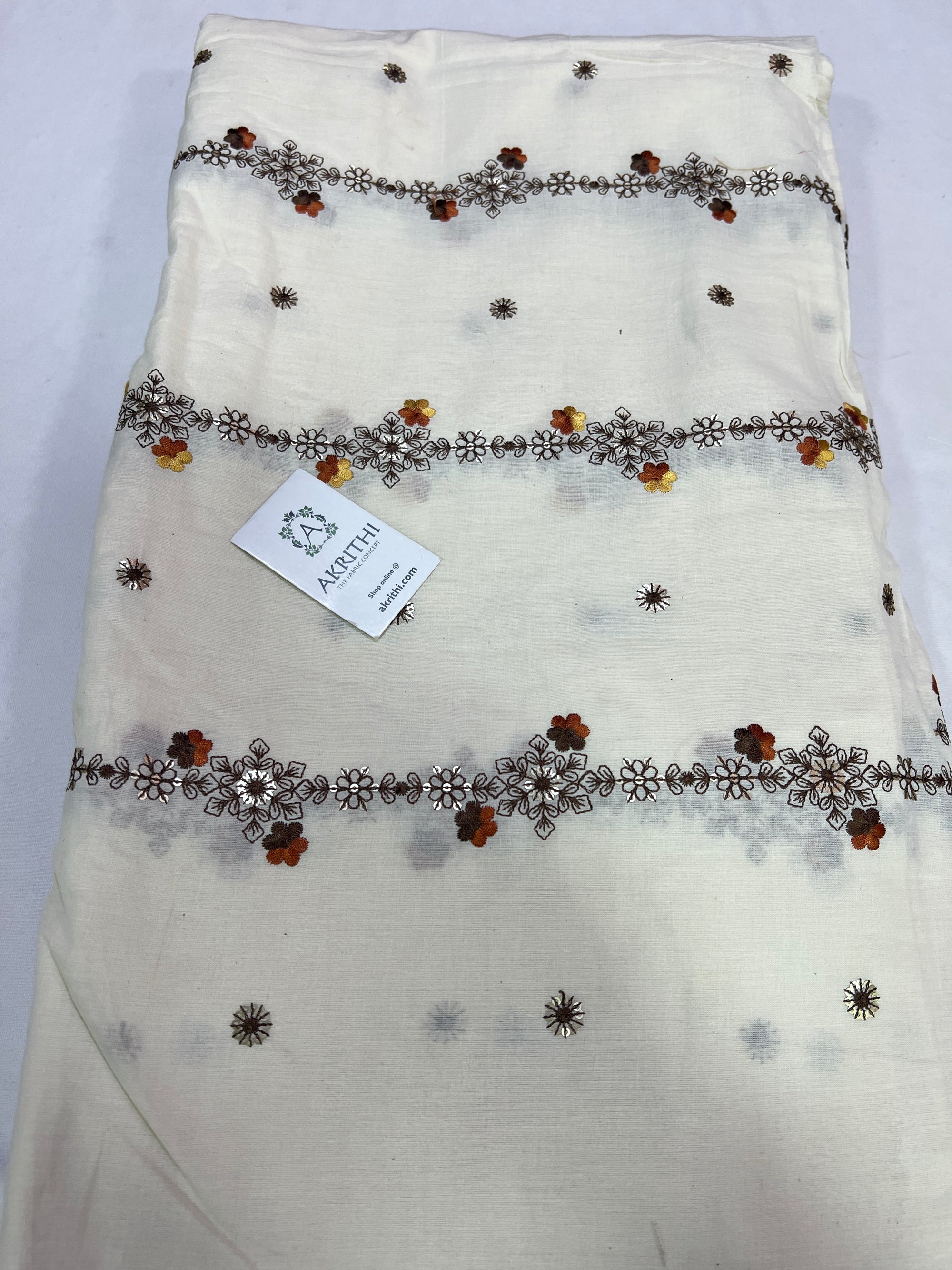 Pure cotton embroidered fabric