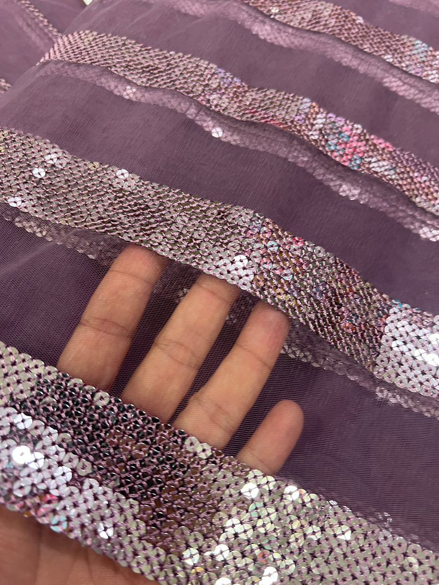 Embroidery on net fabric