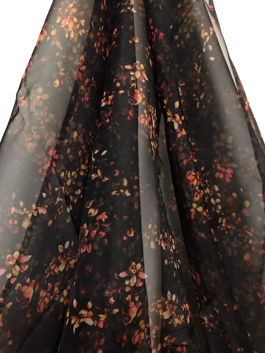 Digital floral Printed organza fabric