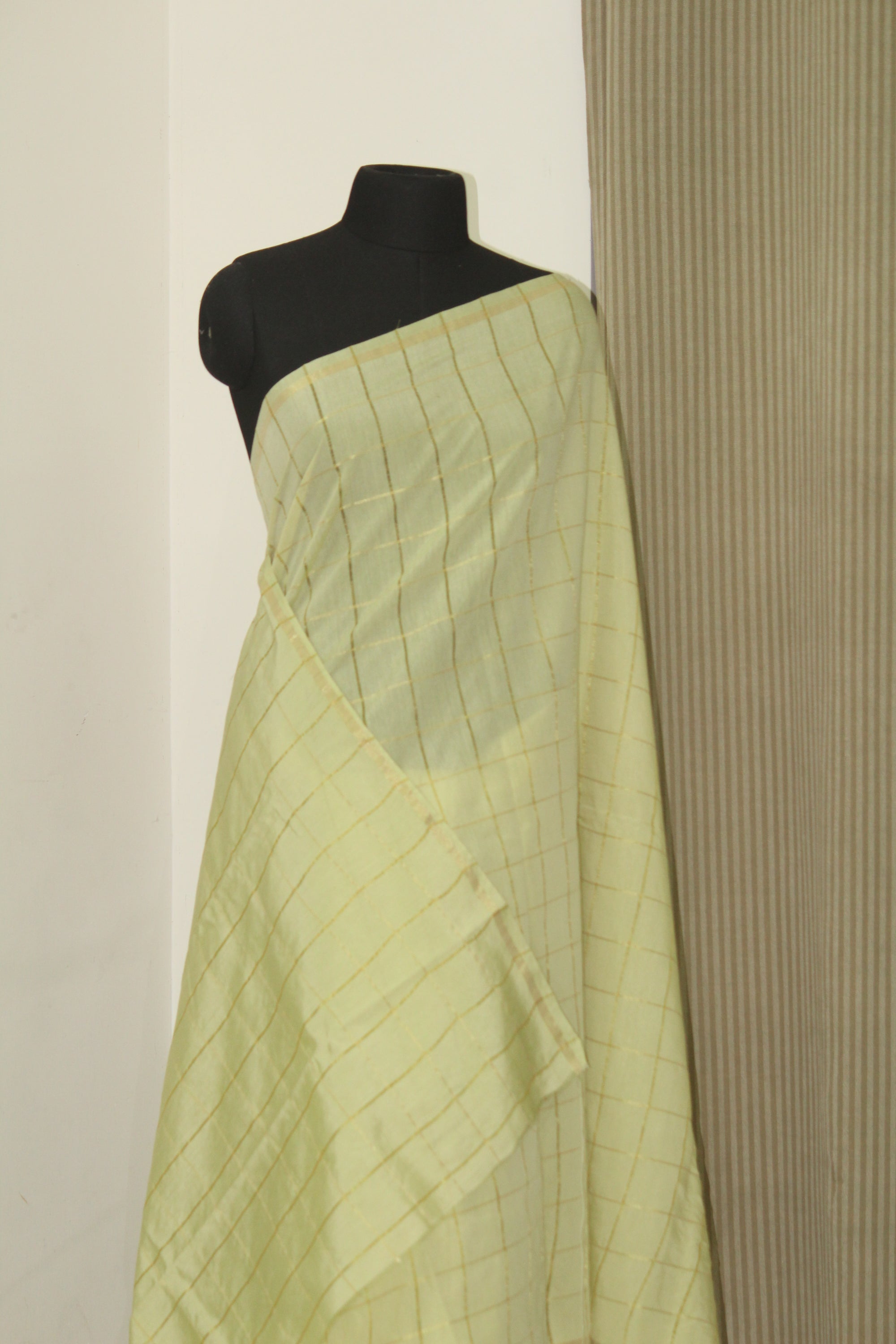 Silk cotton zari checks saree