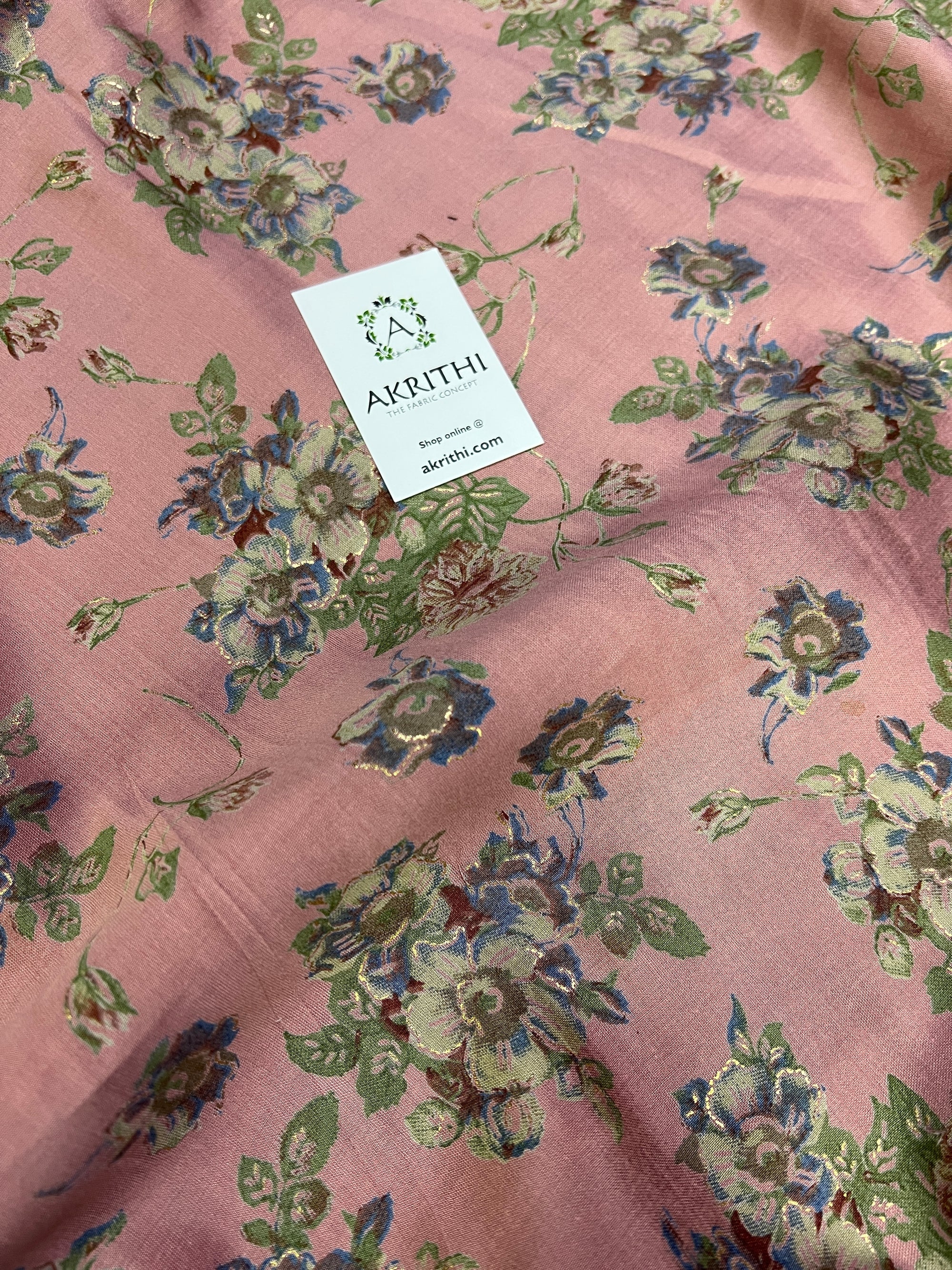 Printed silk fabric