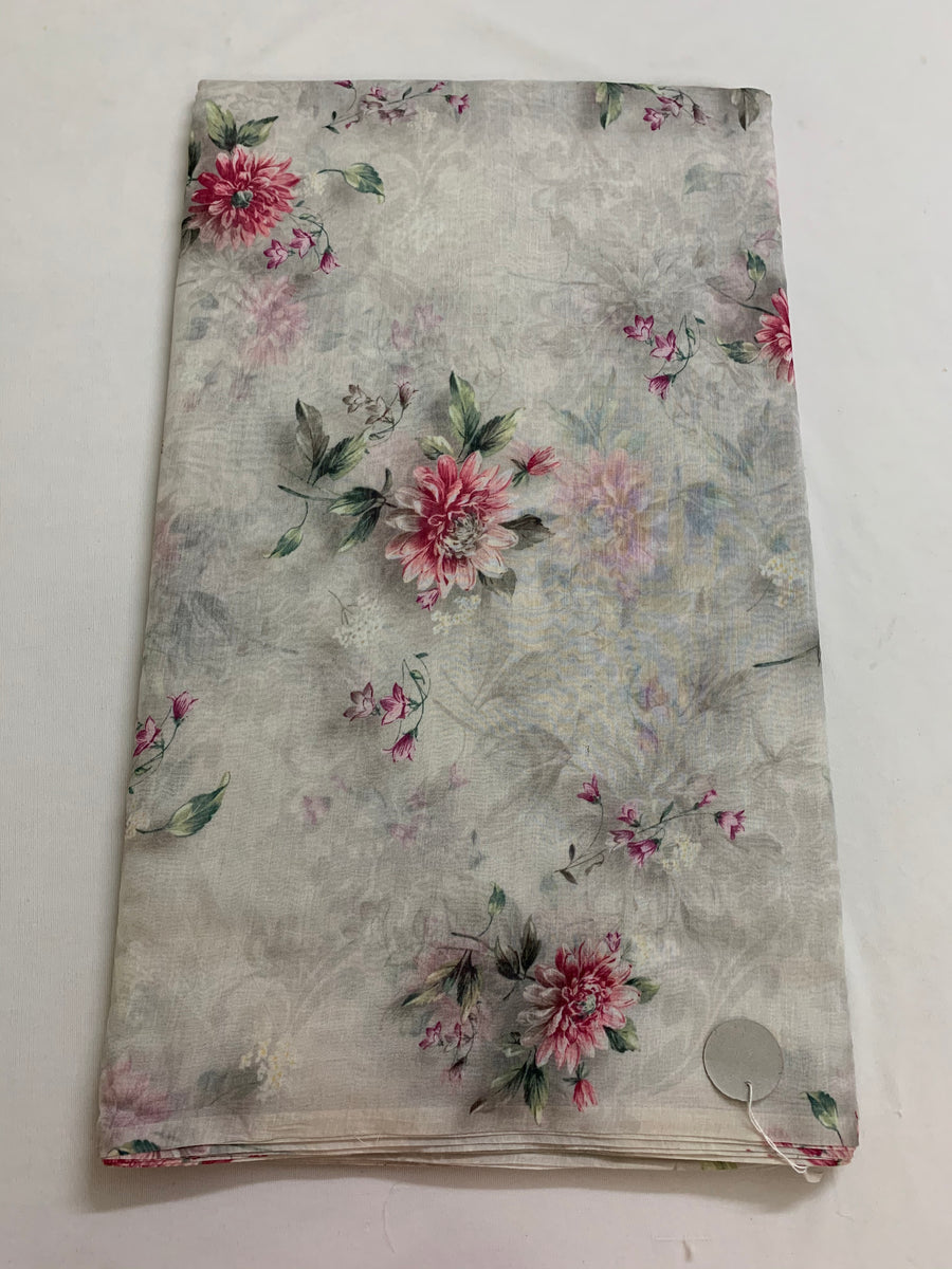 Floral Printed Pure silk cotton fabric