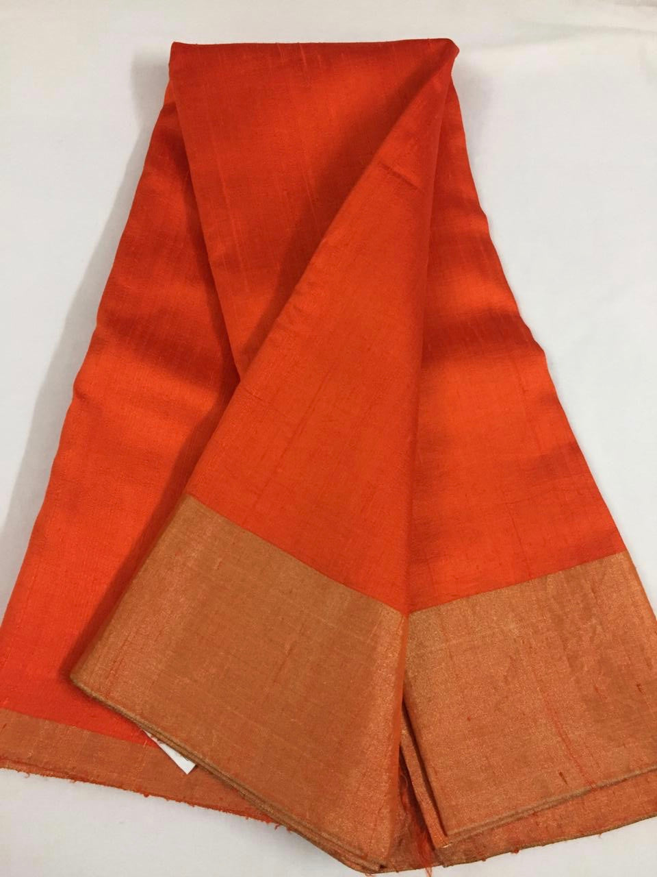 Pure raw silk saree with zari border