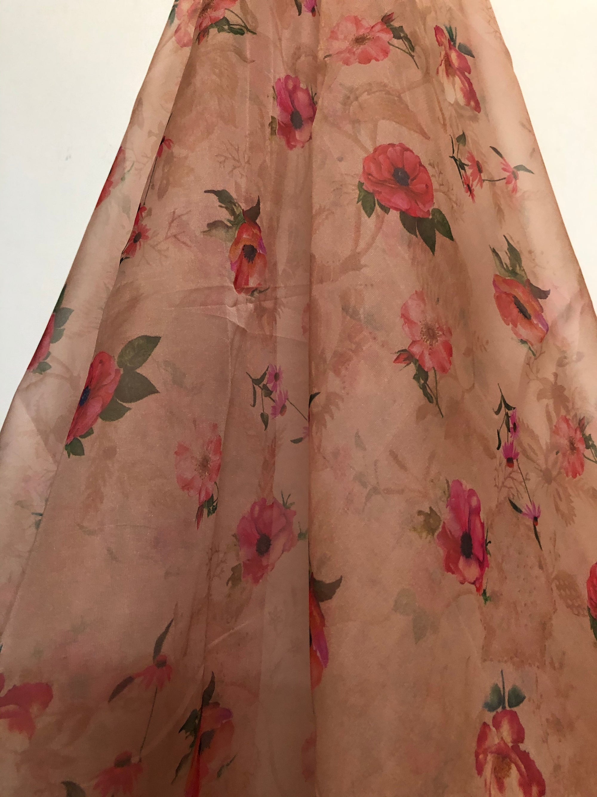 Digital floral Printed organza fabric