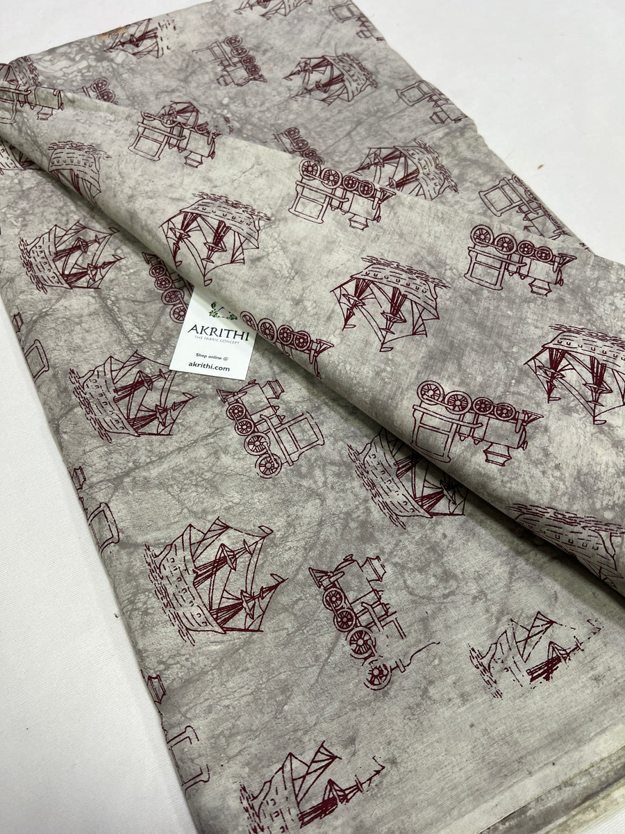 Dabu printed pure cotton fabric