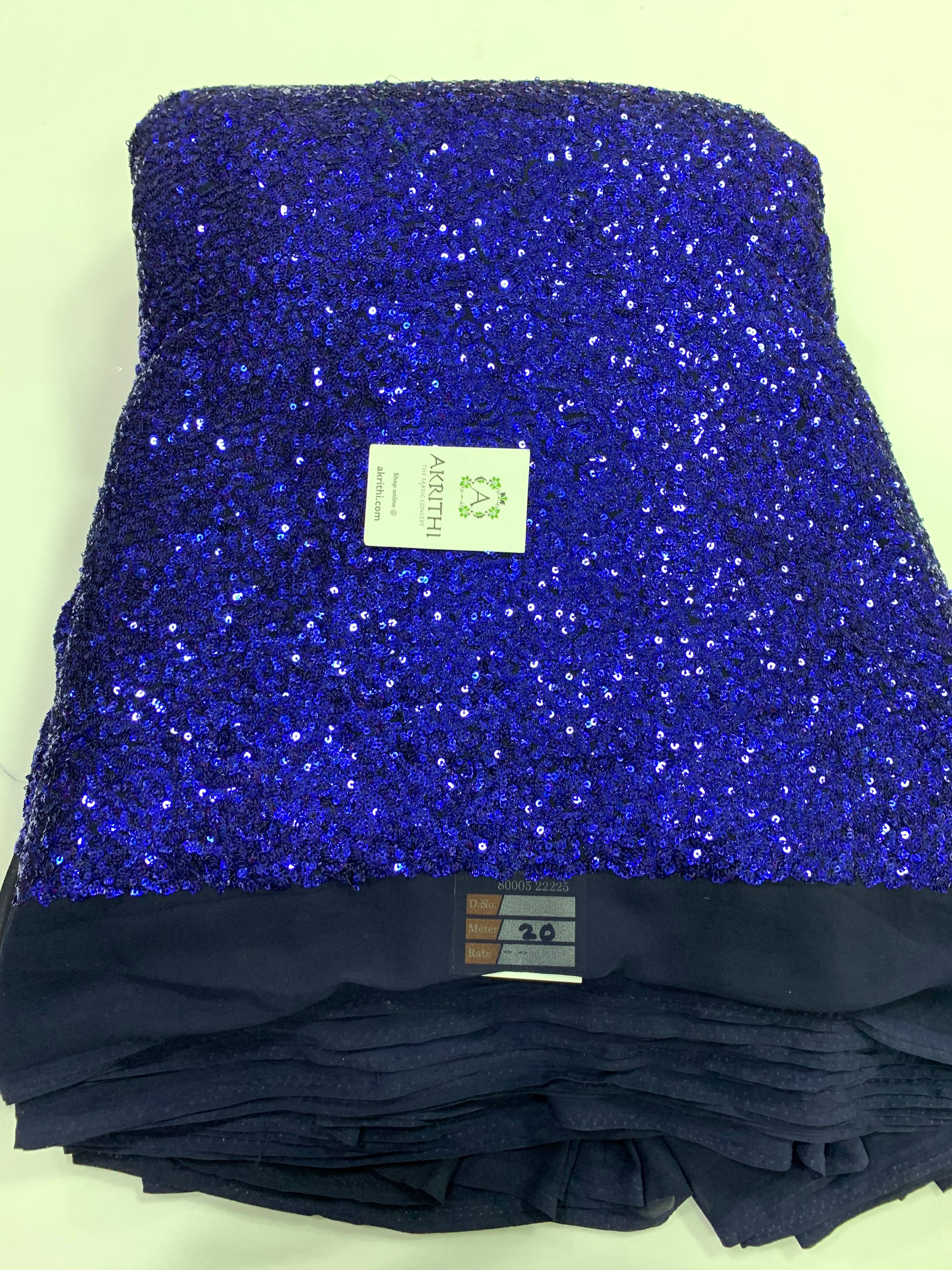 Sequins on pure georgette fabric