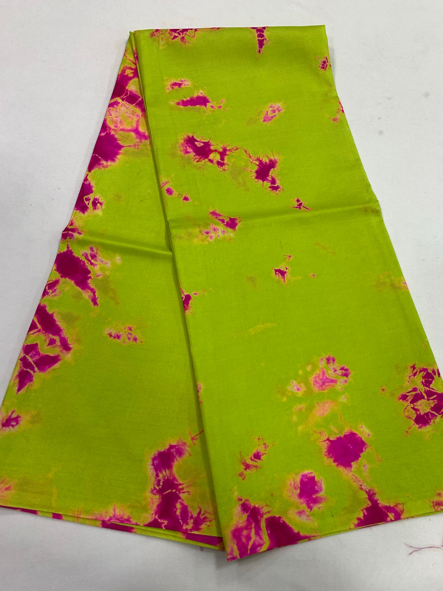 Shibori tie and dye pure soft silk fabric
