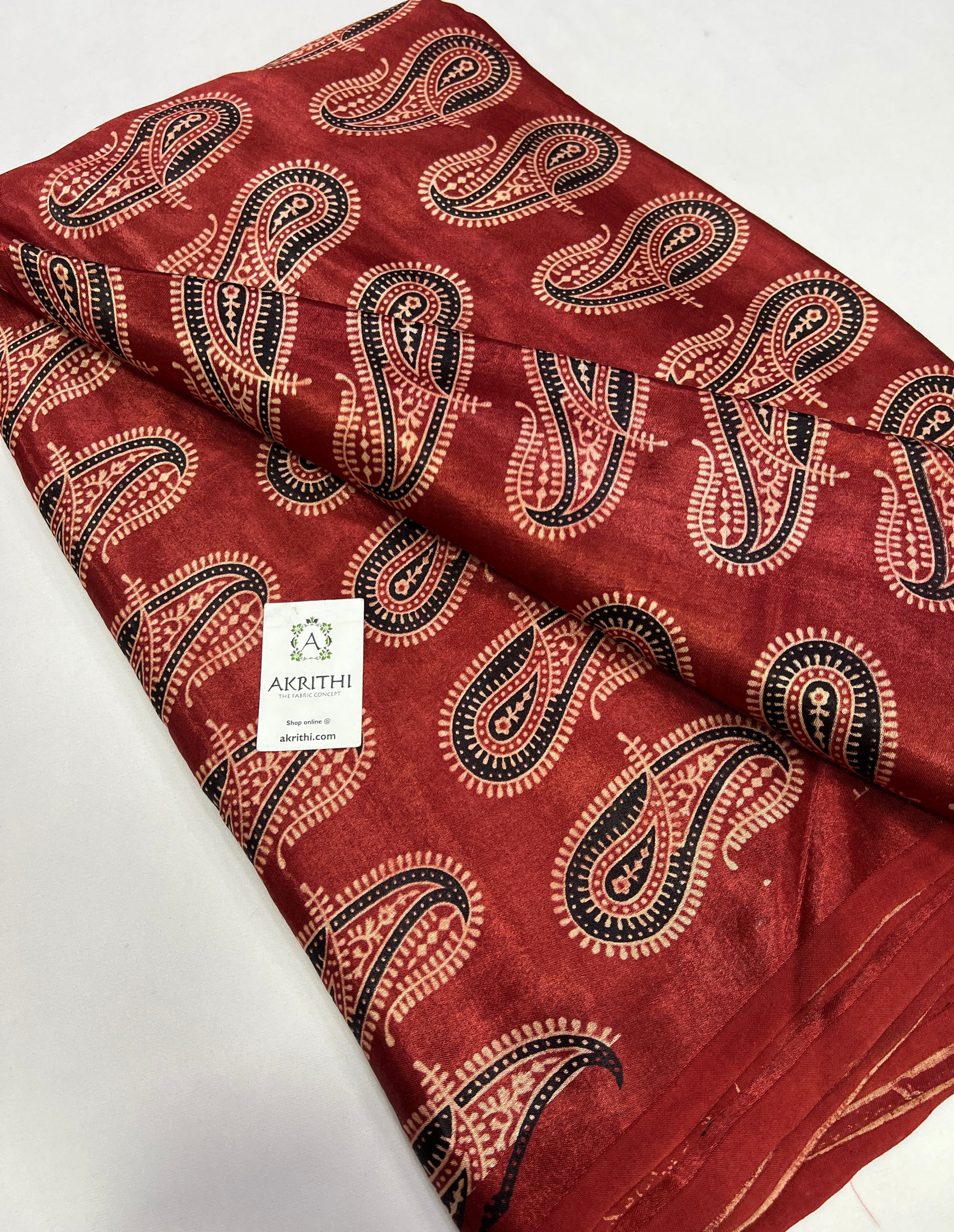 Printed gaji silk fabric