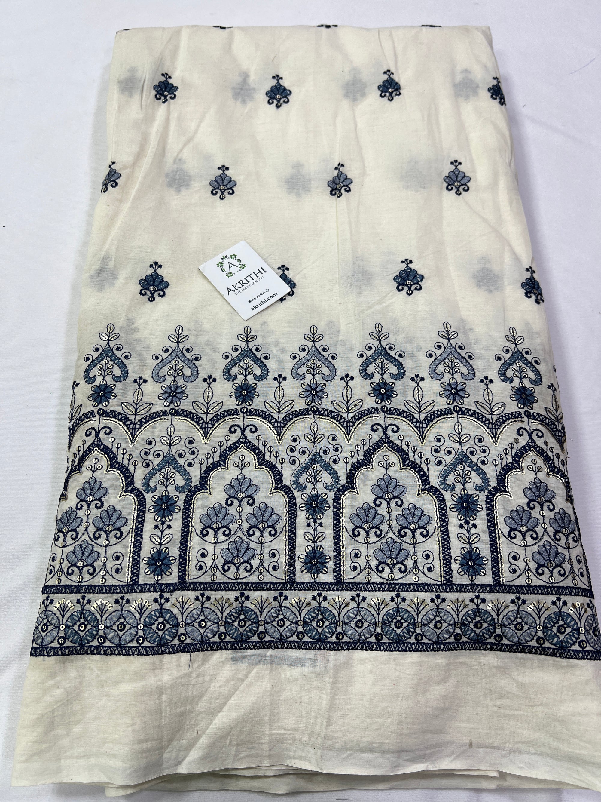 Pure Cotton embroidered fabric