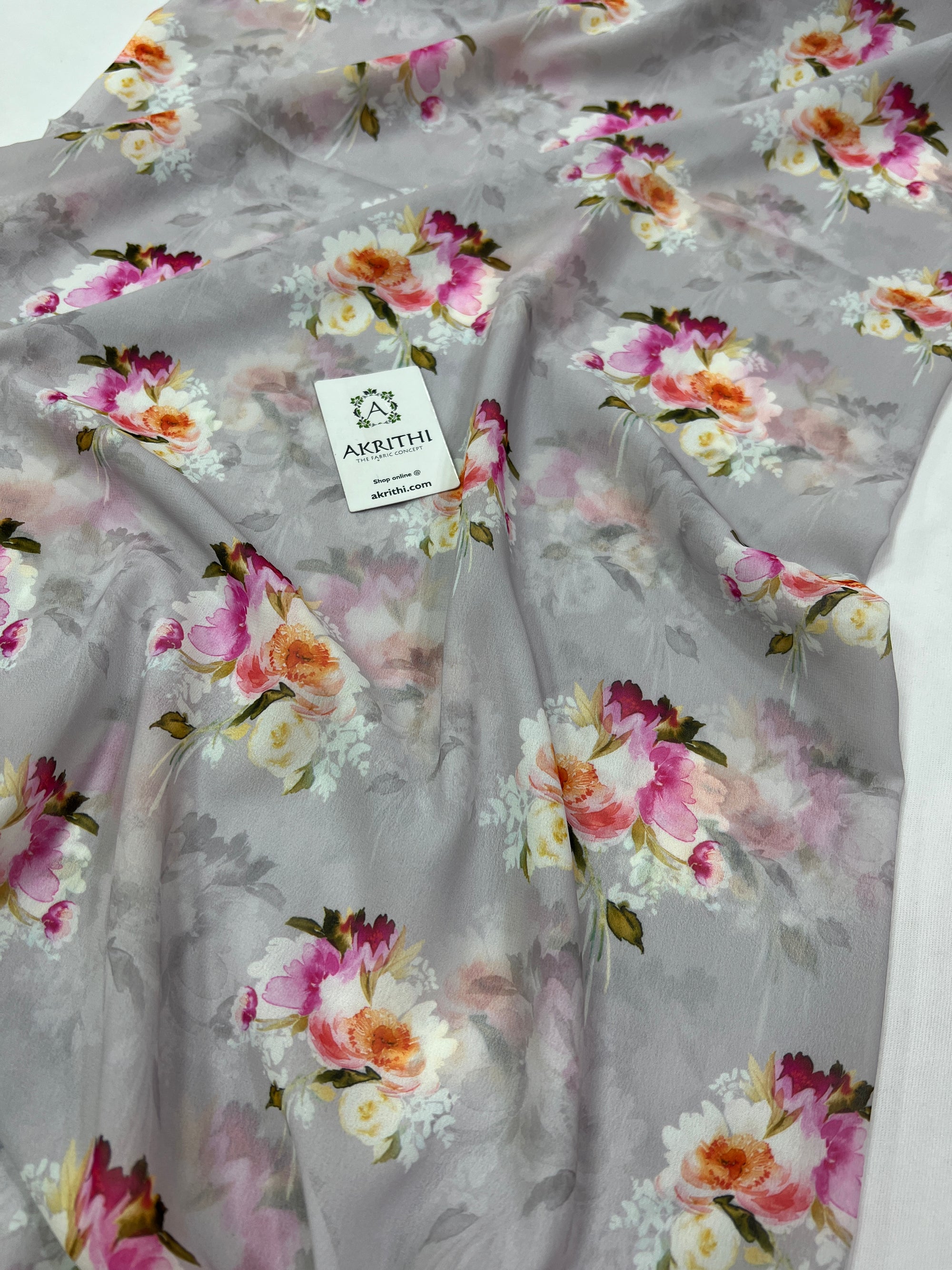 Digital floral printed georgette fabric