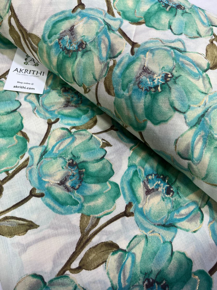 Printed silk fabric