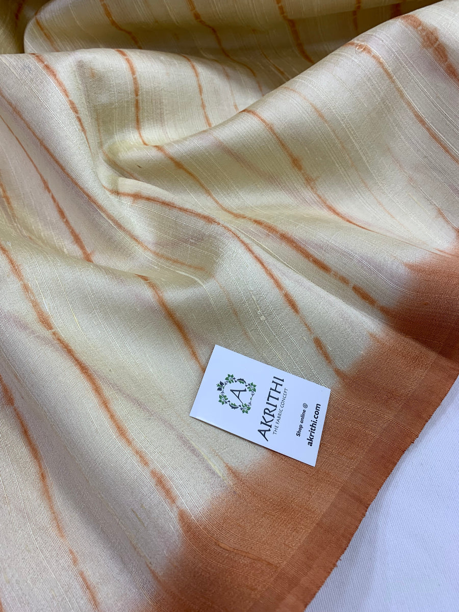 Tie and dye Pure raw silk fabric