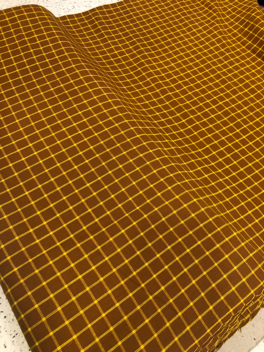 Checkered mercerised cotton fabric