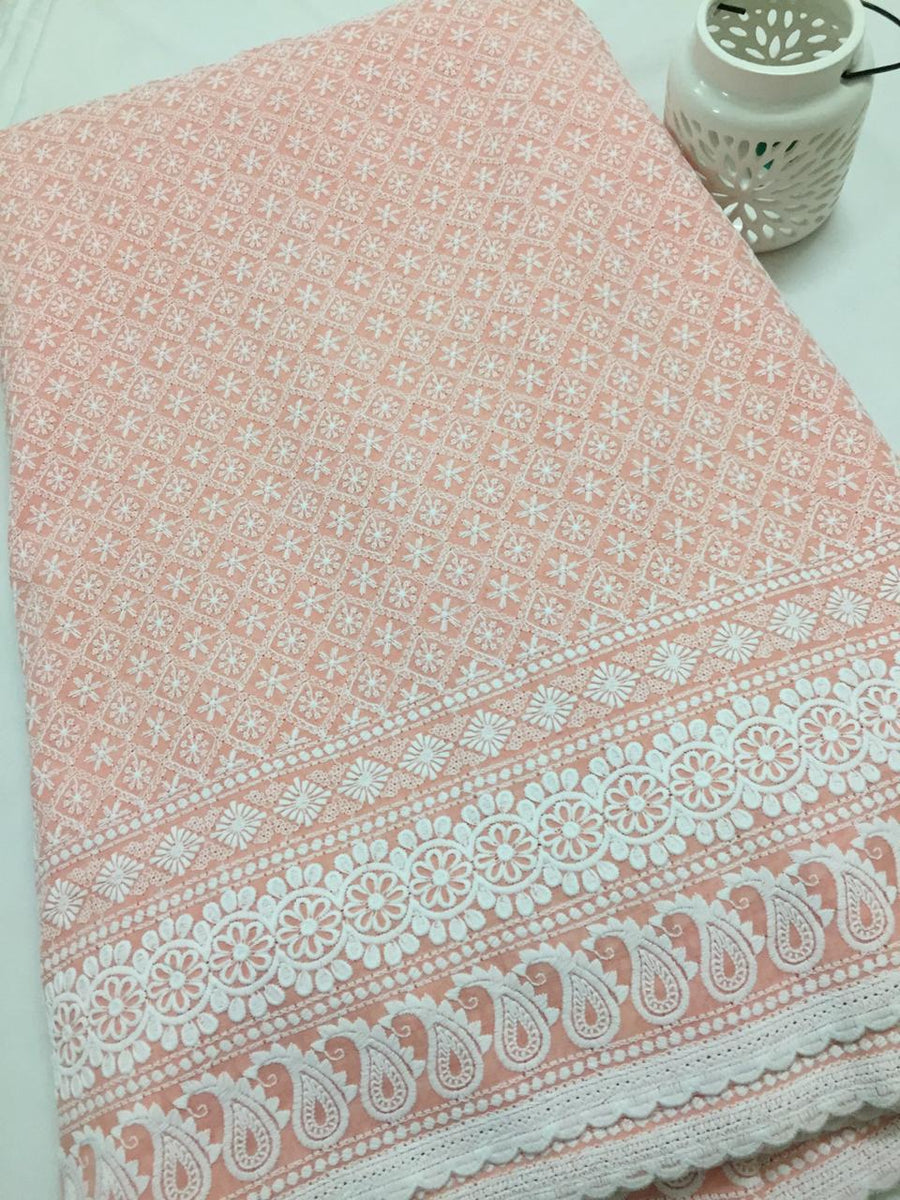 Chikankari hakoba cotton fabric