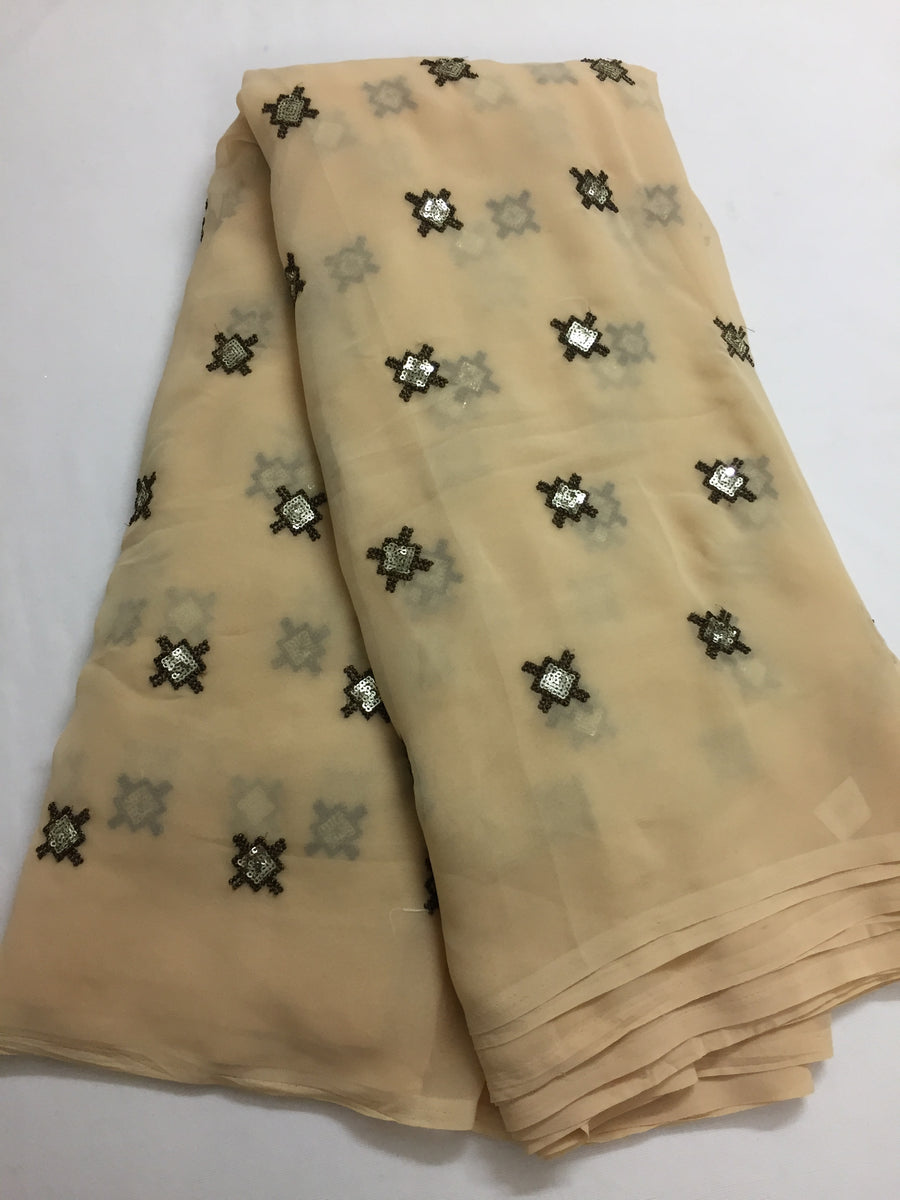 Embroidered georgette fabric