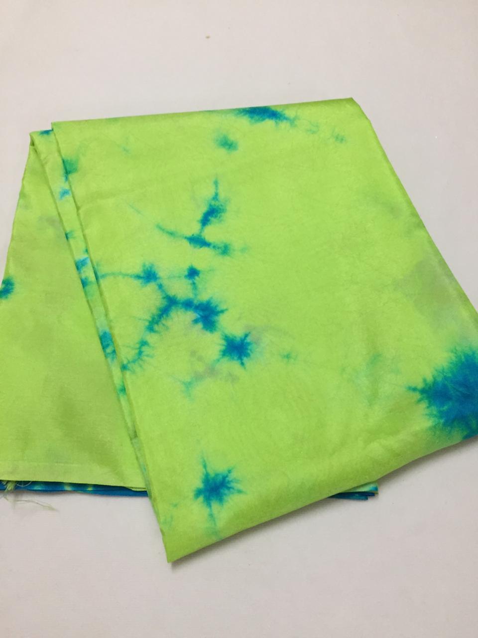 Shibori tie and dye pure soft silk fabric