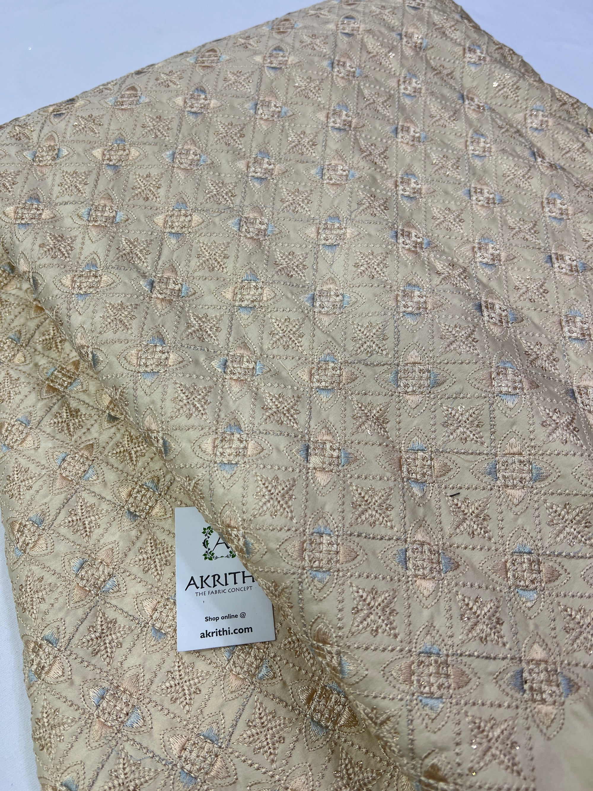 Embroidery on modal cotton fabric
