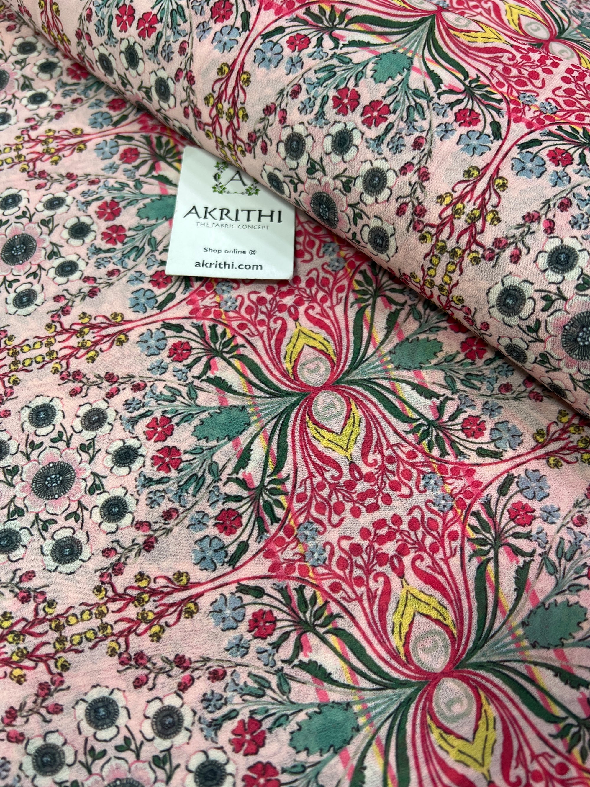 Digital floral printed georgette fabric