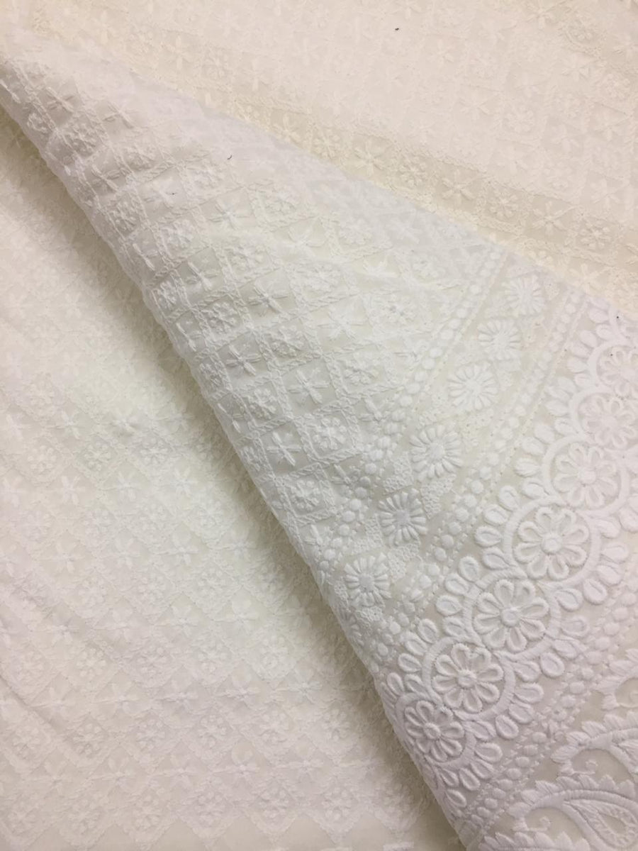 Chikankari hakoba cotton fabric