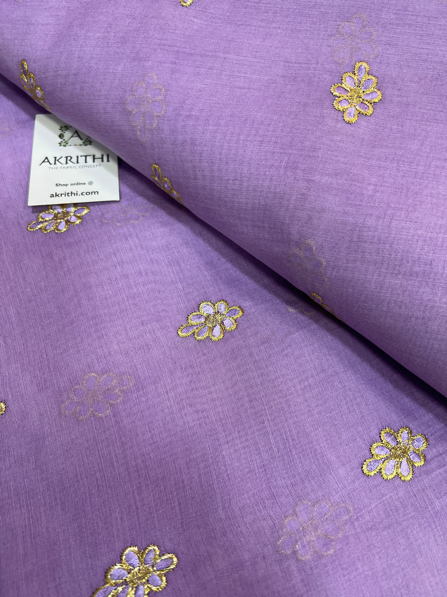 Chanderi embroidered fabric