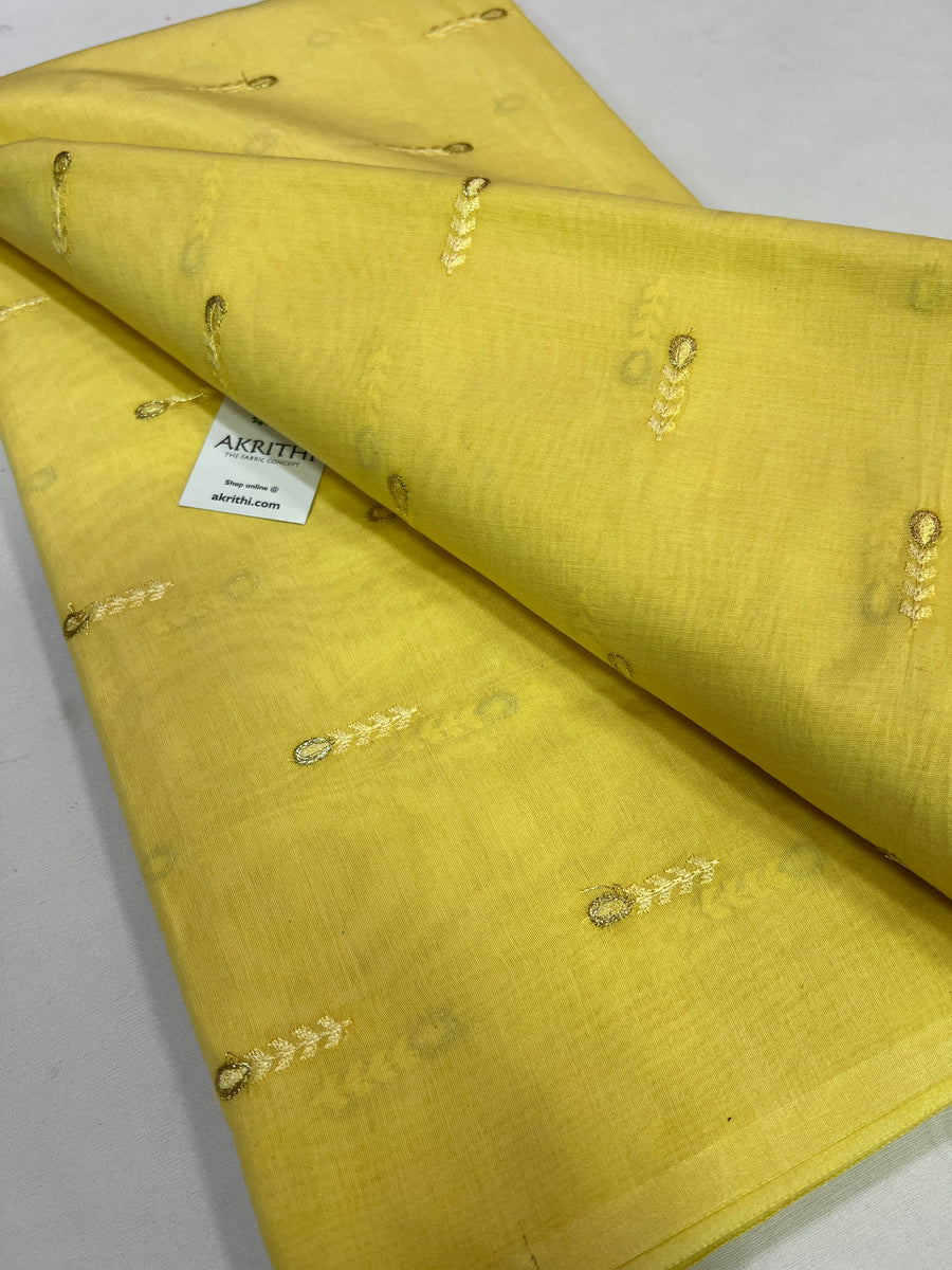 Chanderi embroidered fabric