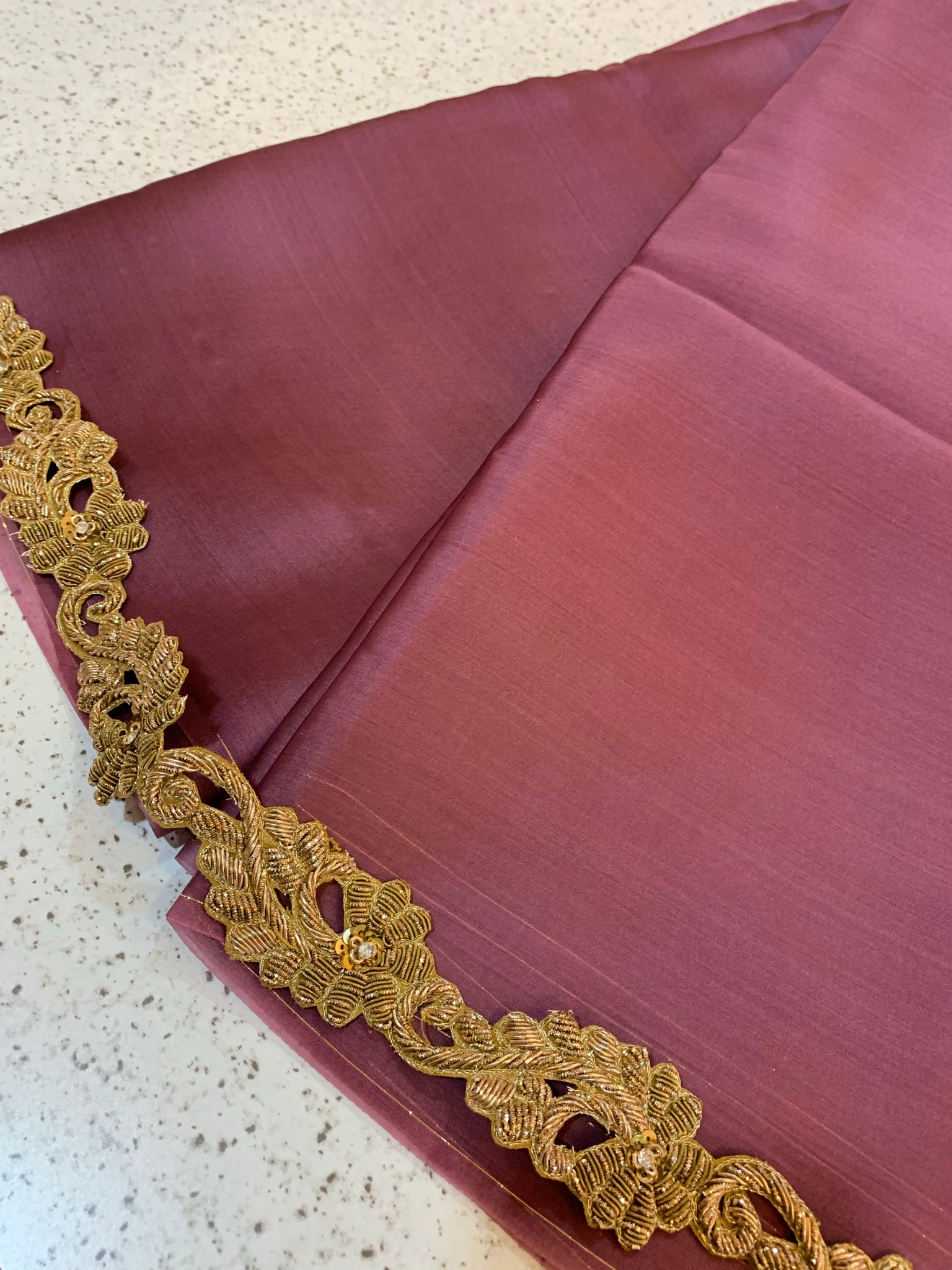 Pure silk satin organza saree with zardosi border