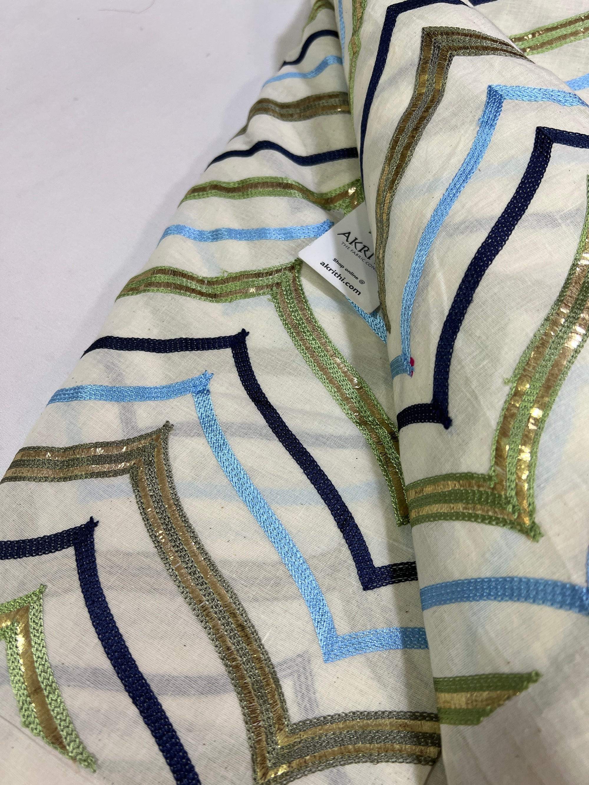 Pure cotton embroidered fabric