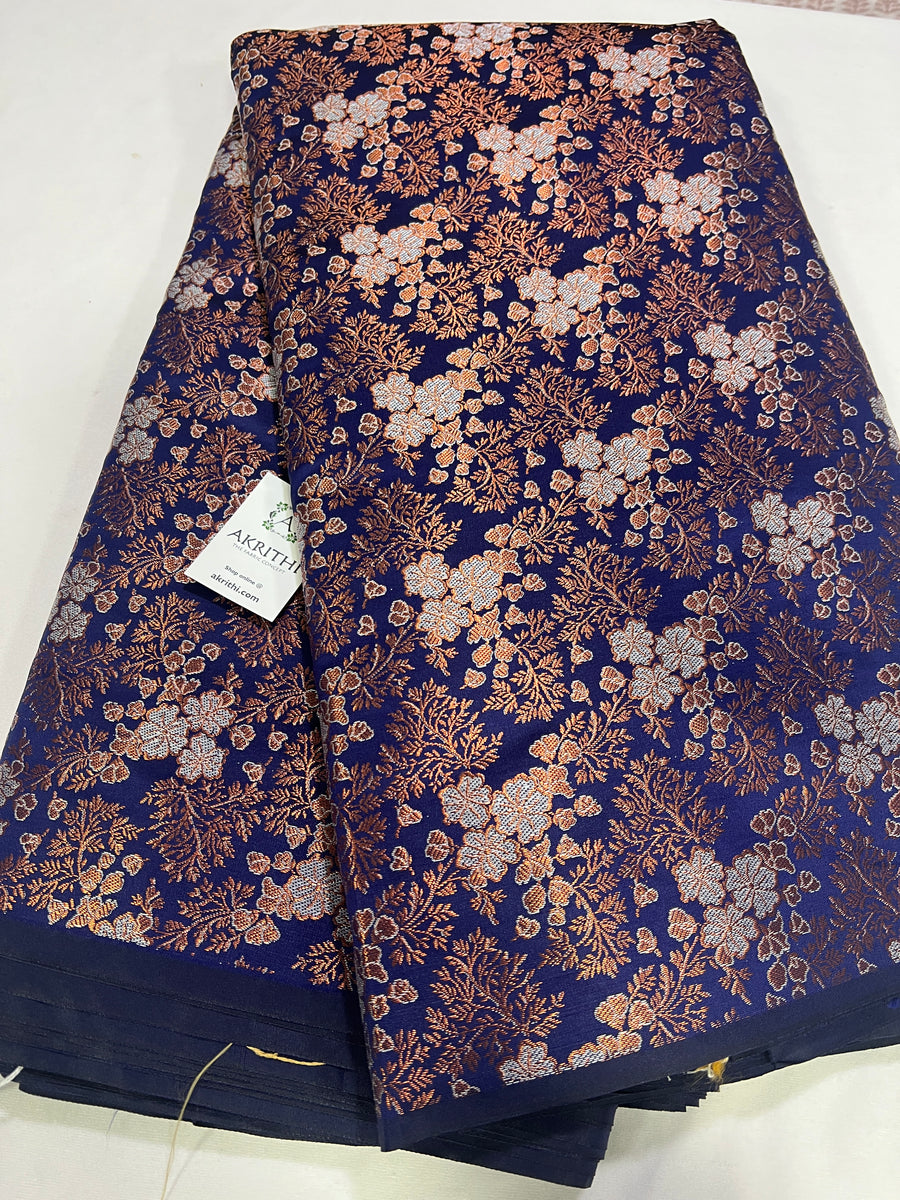 Banarasi brocade fabric with copper zari