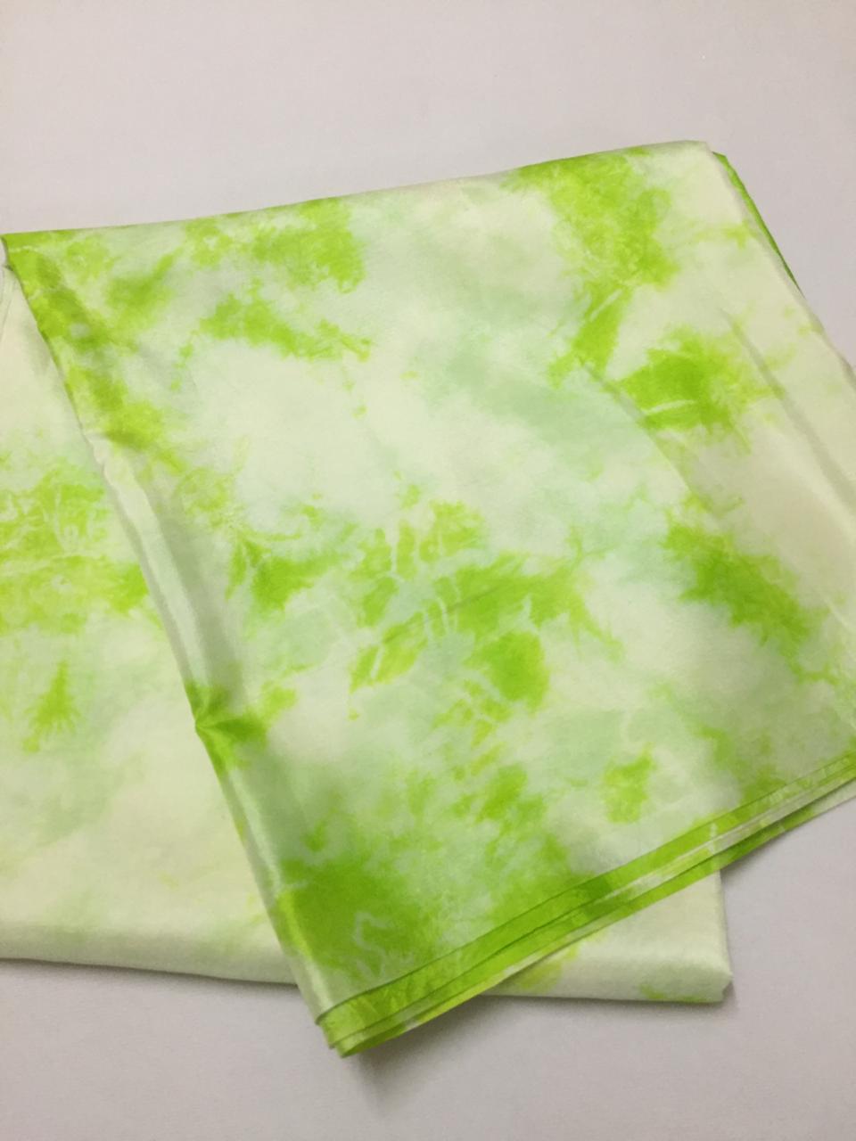 Shibori tie and dye pure soft silk fabric