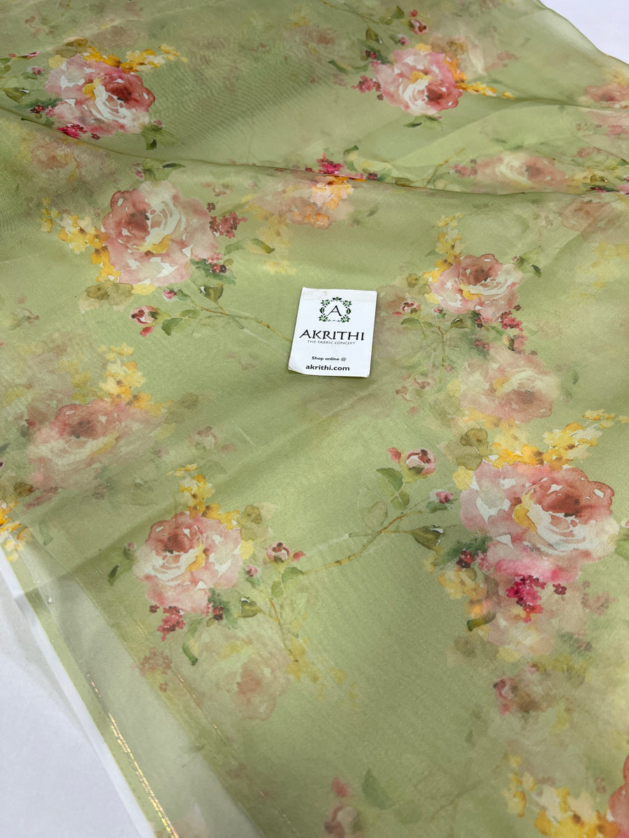 Digital floral Printed organza fabric