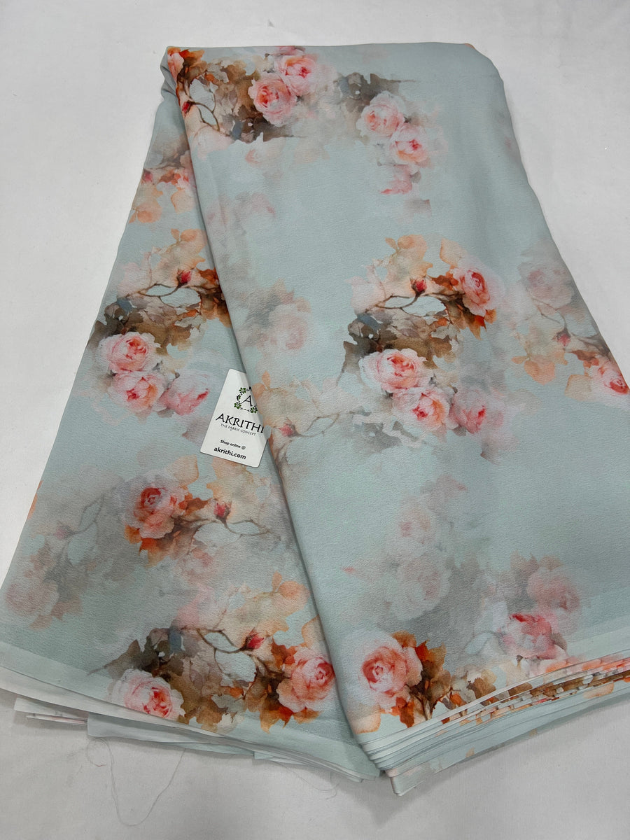 Digital floral printed georgette fabric