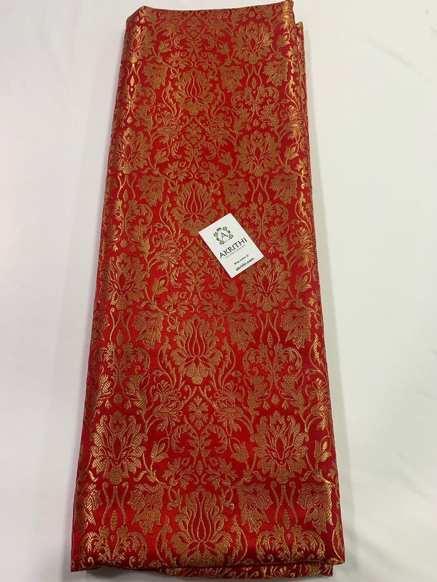 Banarasi brocade fabric red