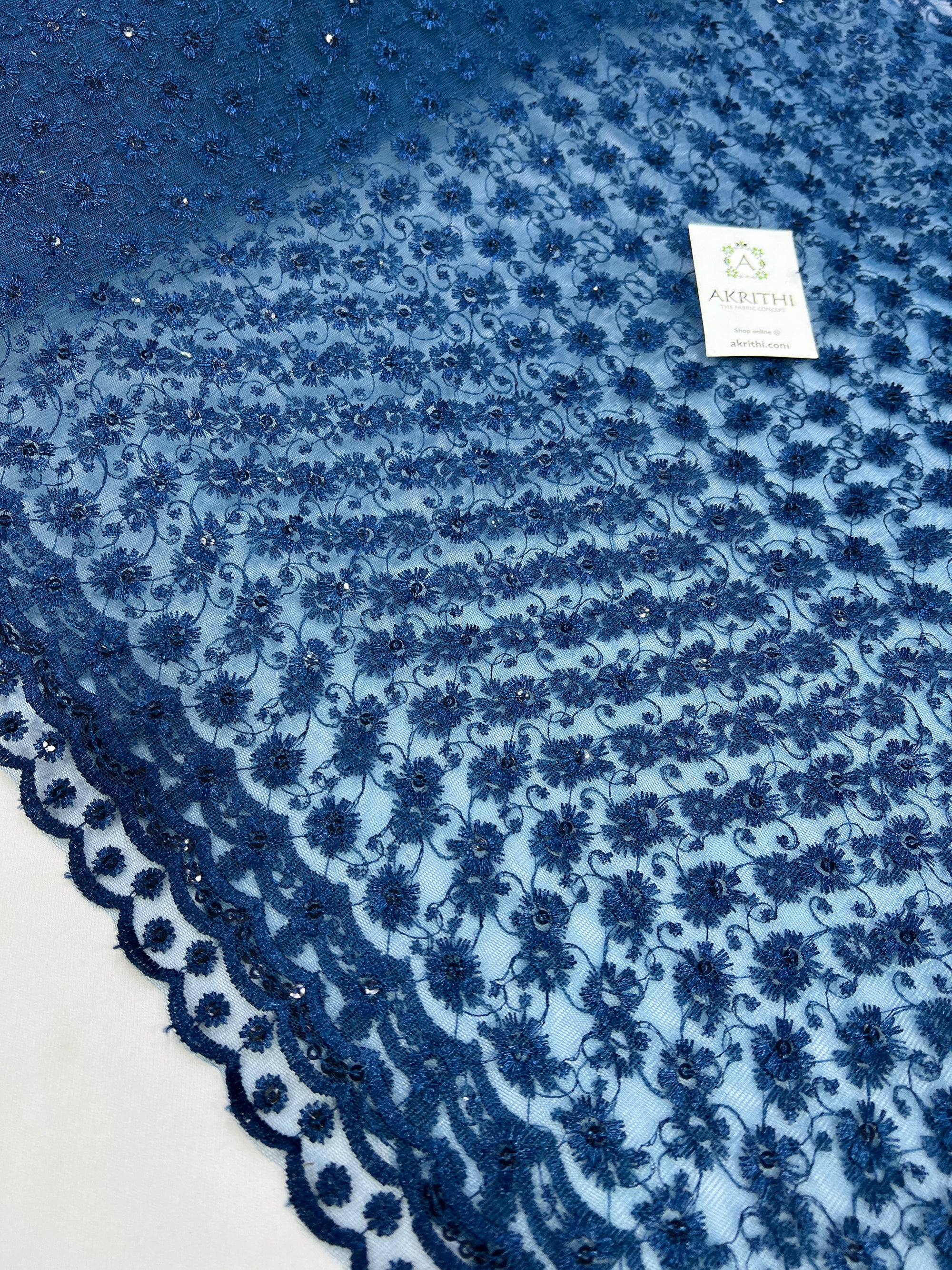Embroidery on net fabric