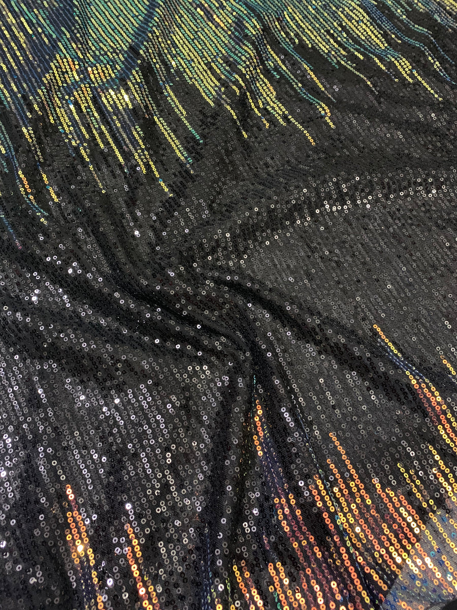 Sequins on micro Lycra net fabric