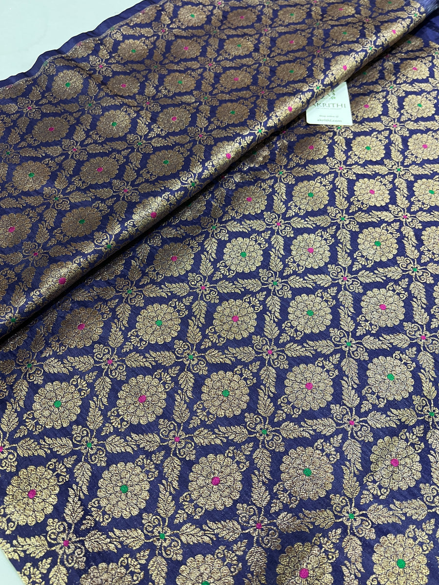 Pure silk Handloom Banarasi brocade fabric