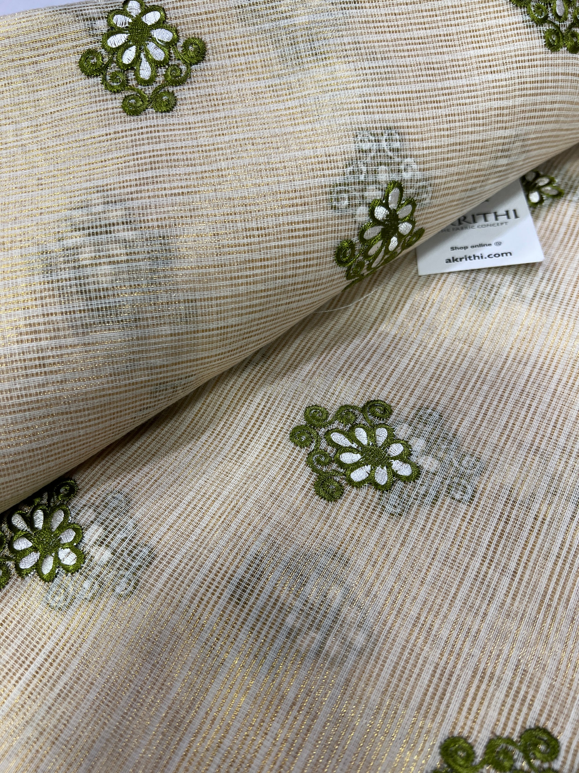 Pure Kota tissue embroidered fabric